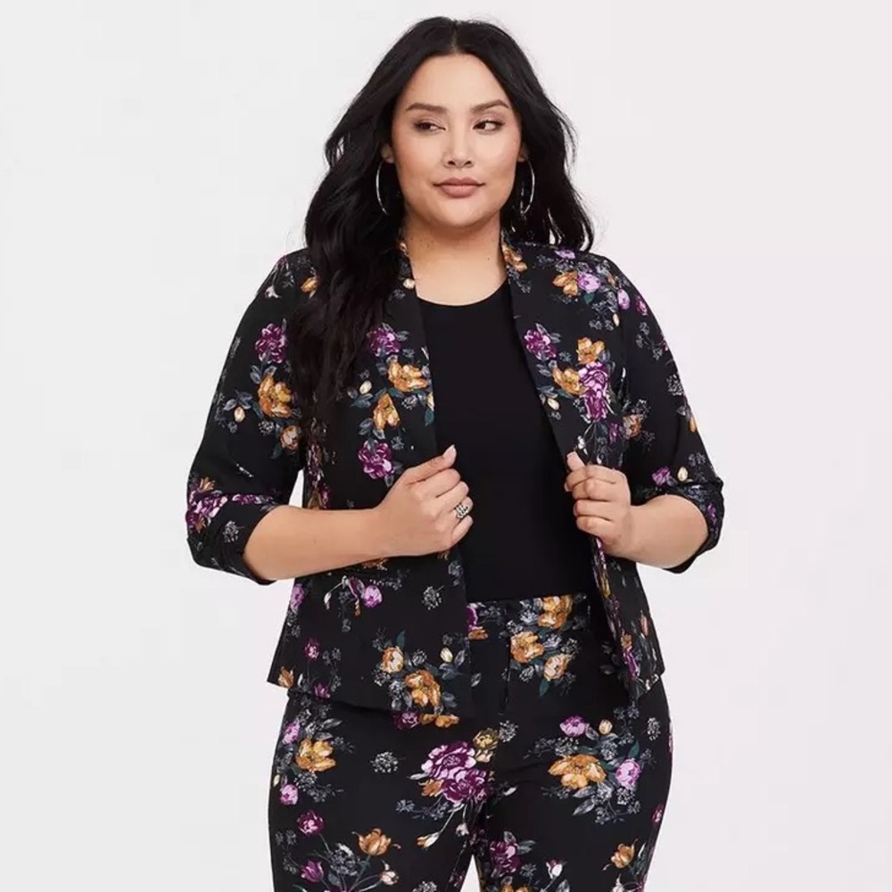 Torrid Floral Black Women's Blazer